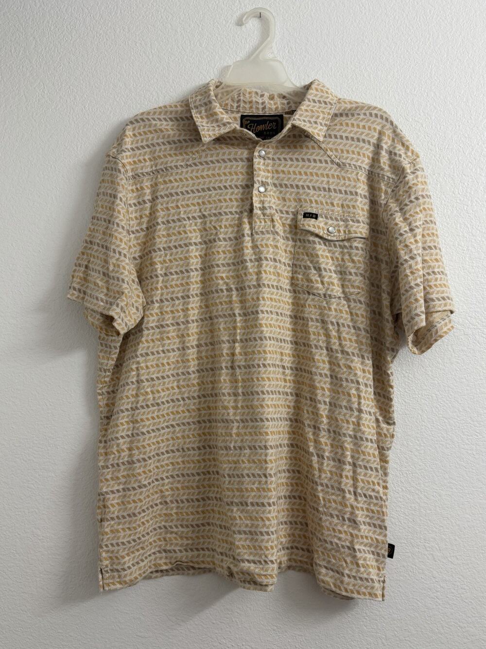 Howler Brothers Ranchero Polo Pearl Snap Shirt Short Sleeve Men’s 2XL